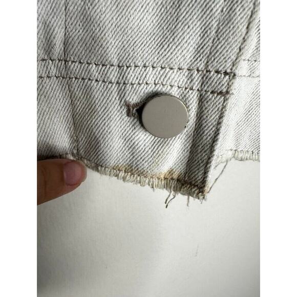 $395 VINCE Linen Italy Cropped Button-front Utility Jacket In Chalk Petite XS - Picture 8 of 16